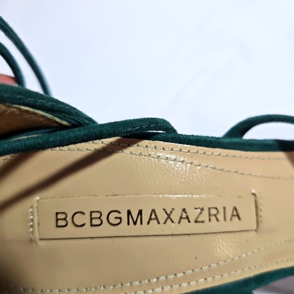 BCBGMAXAZRIA Green Suede Heels Sz 36 - Picture 8 of 8